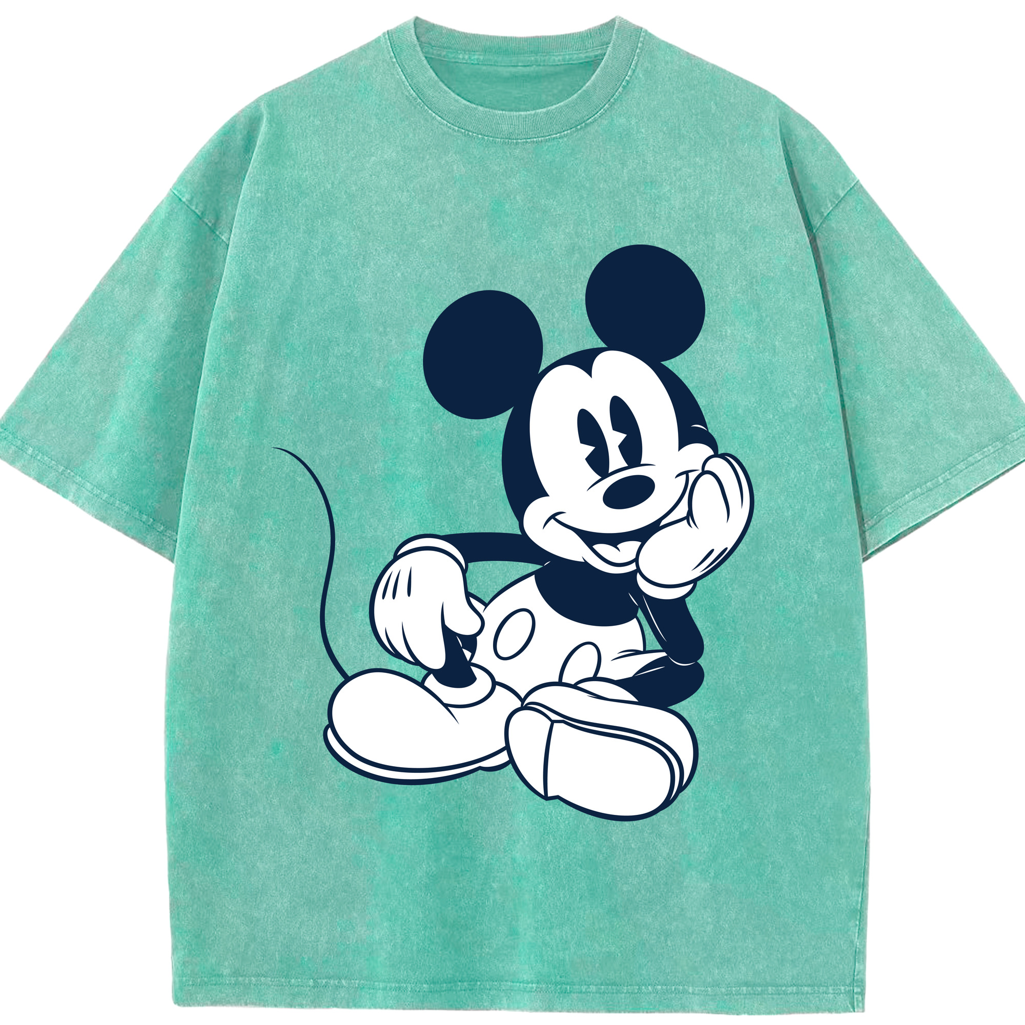 （画像用） ミッキーマウス Mickey Mouse 綿100% ヴィンテージ風 半袖Tシャツ（フロントプリント）